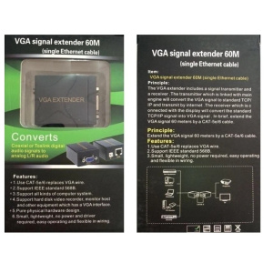 устройство передачи видеосигнала по витой паре vga по rj-45 (до 60 метров)