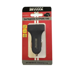 автомобильное зарядное устройство wiiix ucc-2-15b 12w 1.2a+2.1a универсальное черный