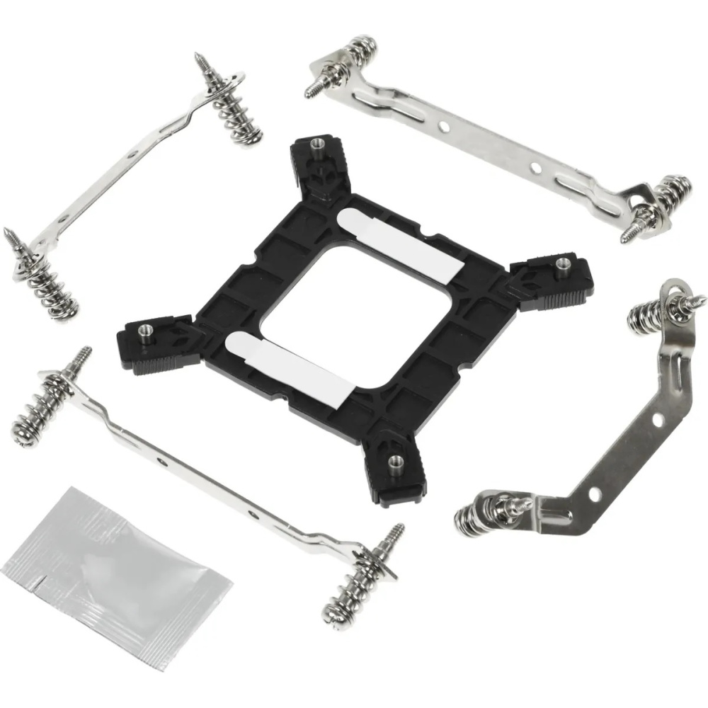 кулер accord acc-4p12 soc-am5/am4/1200/1700/1851 серебристый/черный 4-pin 37db al+cu 180w 565gr