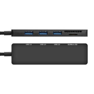 док-станция с картридером 4-в-1 exegate dub-2213c/cr (кабель-адаптер usb type-c --> 2xusb2.0+ 1xusb3