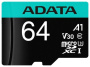 карта памяти microsd 64гб adata ausdx64gui3v30sa2-ra1