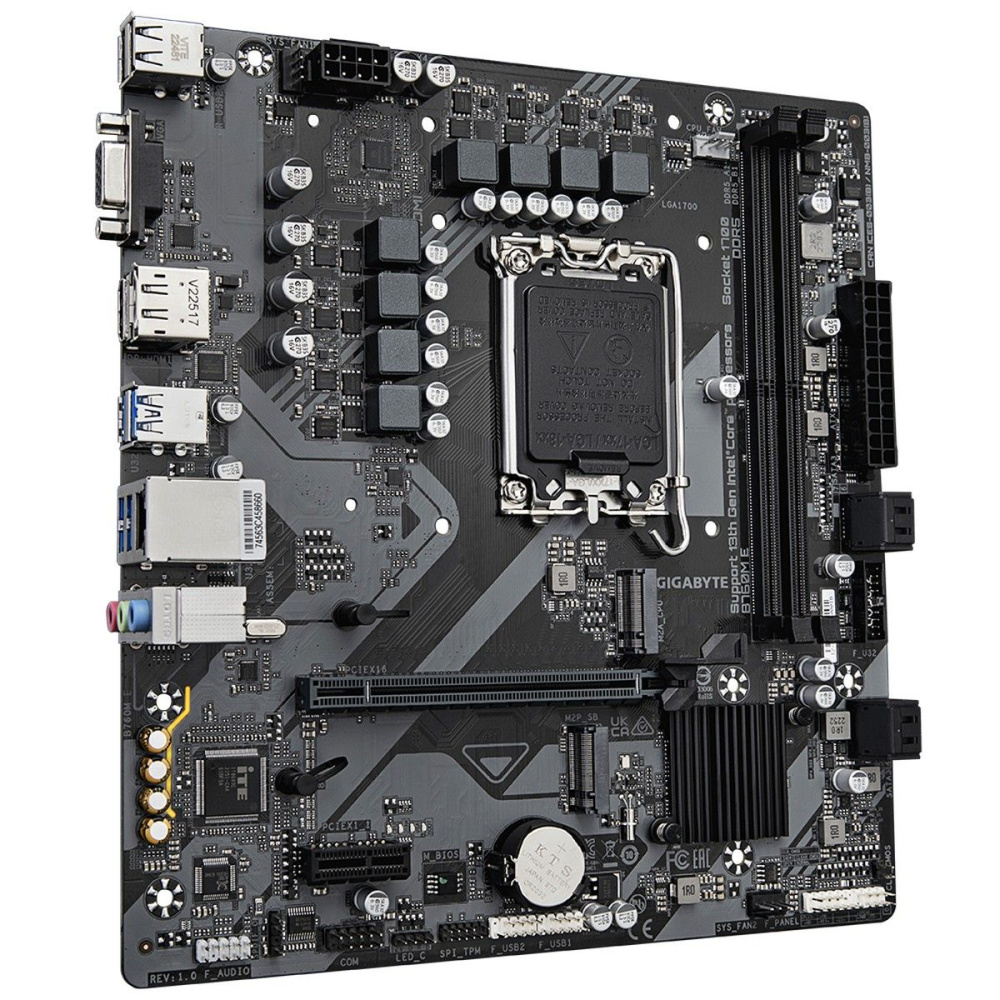 материнская плата gigabyte b760m e lga 1700, intel b760, 2xddr5-4800 мгц, 2xpci-ex16, 2xm.2, micro-a