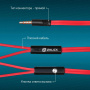 наушники с микрофоном оклик hs-s-210 красный, проводные 1.2м, вставные разъем 3,5мм
