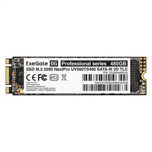 накопитель ssd m.2 2280 sata 480gb 3d tlc exegate nextpro m2uv500ts480 (sata-iii, 22x80mm, 3d tlc)