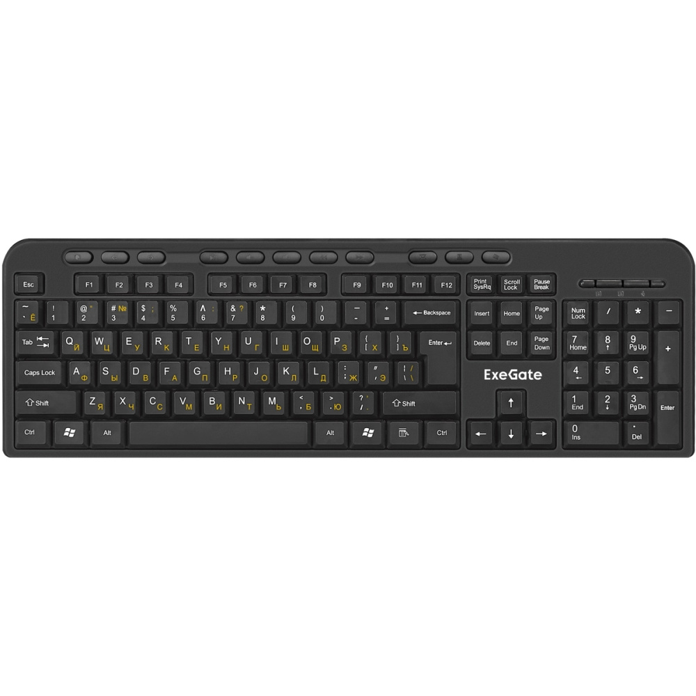 комплект беспроводной exegate professional standard combo mk240 (клавиатура мультимедийная полноразм