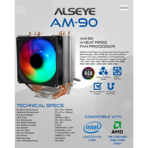 кулер для процессора alseye am90-4