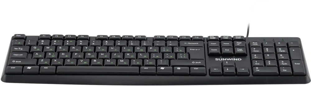 клавиатура sunwind sw-kb100 черный usb 1570653