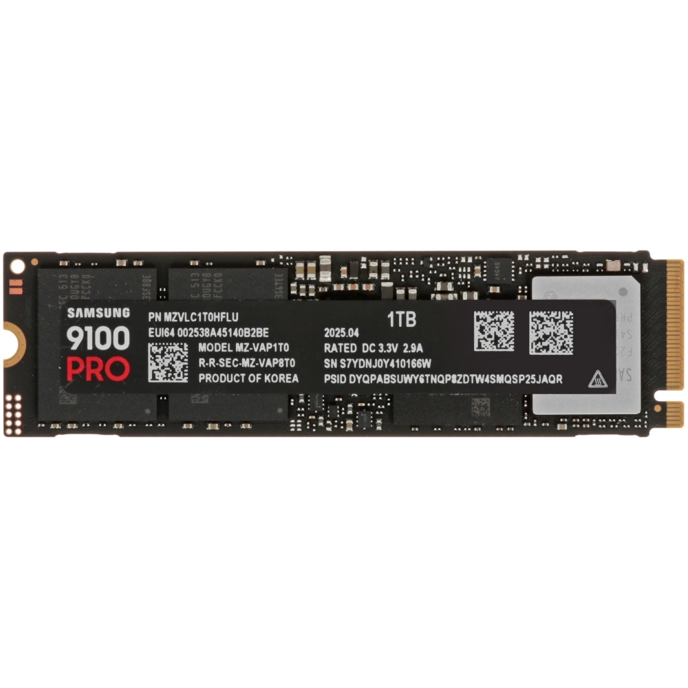 накопитель ssd m2 1tб samsung 9100 pro mz-vap1t0bw nvme pcie 5.0 x4, чтение - 14700 запись 13300 