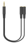 переходник 2x3.5mm-3.5mm (3,5 (мама) вход 2шт на 1 выход 3.5mm (папа)) a4tech ad-3p 0.2м. черный