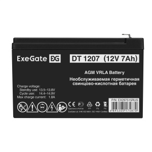 аккумулятор 12v/7ah exegate dt 1207-f2 ex297515rus клеммы f2 