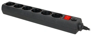 сетевой фильтр buro 600sh-1.8-b 1.8м (6 розеток) черный (коробка)