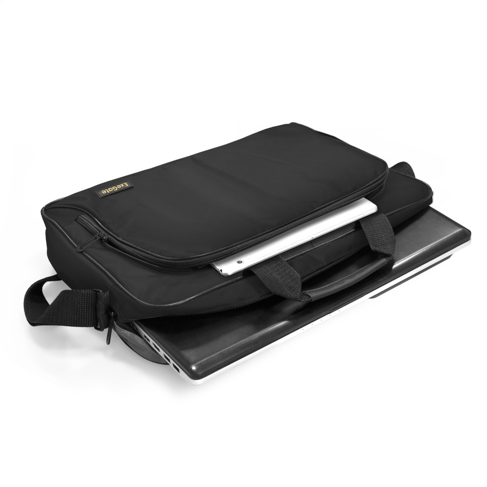 сумка для ноутбука 15" exegate office f1596 black, черная, полиэстер, для ноутбуков до 15.6" 