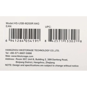 флешка usb 64гб hikvision 64gb m200r hs-usb-m200r/64g usb2.0 черный