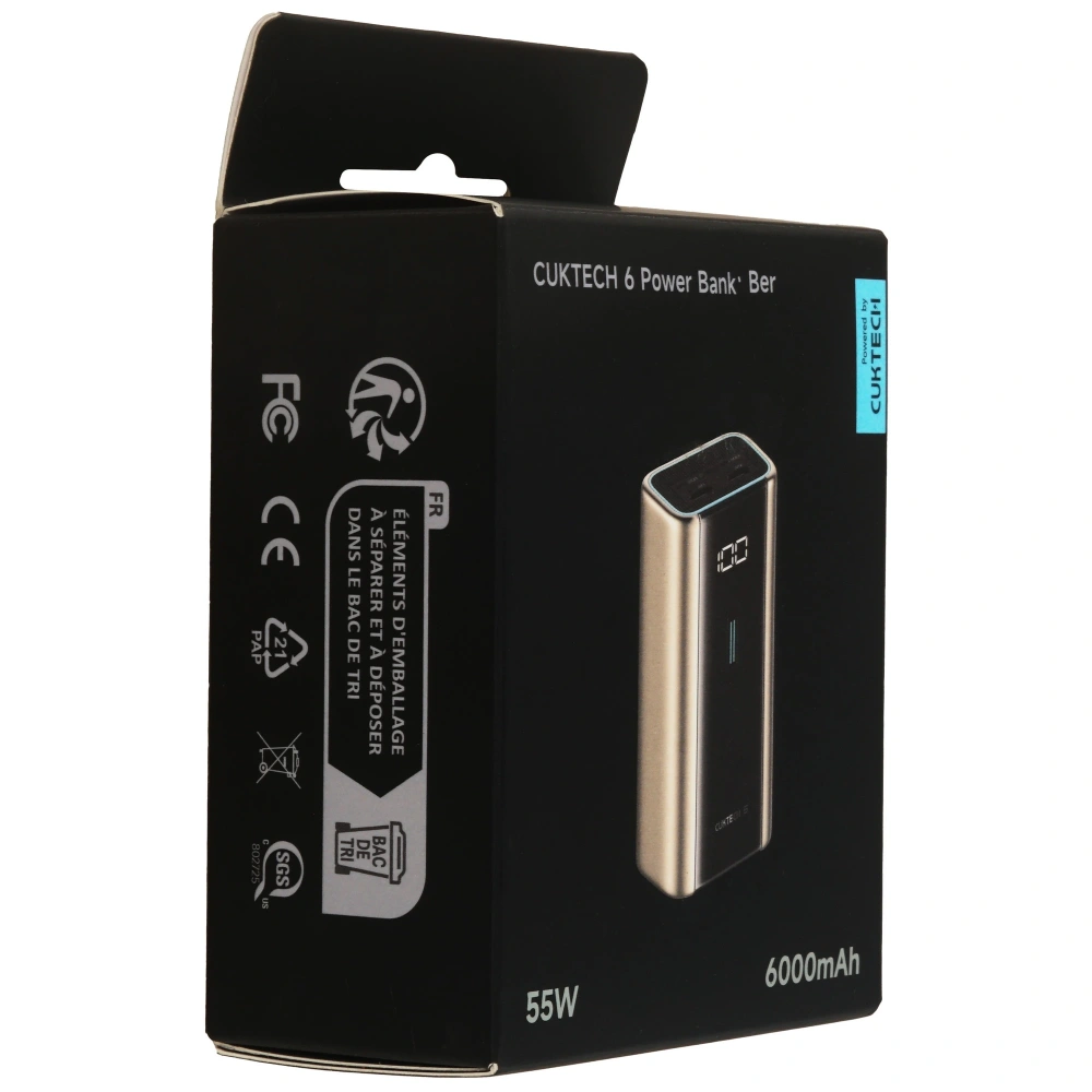 внешний аккумулятор cuktech pb060 6000mah 55w golden