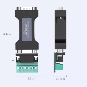беспаечный 9-контактный разъем com с rs232 на rs485/422 dtech dt-9003+dt-cb2006 rs232 молниезащитный