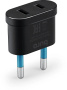 переходник питания buro bu-pa02-b евро-вилка, плоская - на обычную (1 розетка) черный (пакет пэ)