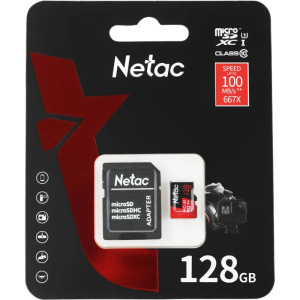 карта памяти microsd 128гб netac nt02p500pro-128g-s