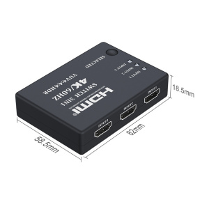 переключатель hdmi switch 3in - 1out (с выбором сигнала от трех устройств) c пду поддержка 4k 60hz 