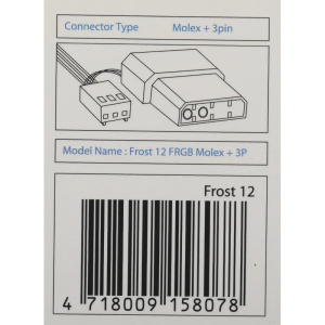 кулер aerocool frost 12 rgb 120х120x25 черный 3-pin 4-pin (molex) (frost 12 frgb molex + 3p)