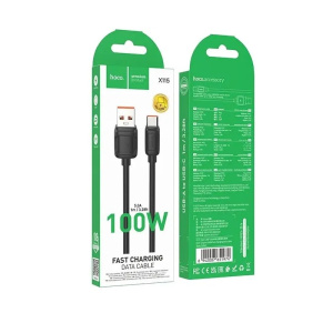 кабель hoco x115 51974 usb (m)-usb type-c (m) 1.2м черный до 5a до 100w*