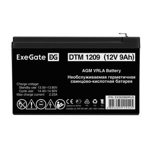 аккумулятор 12v/9ah, exegate dtm 1209-f2 клеммы f2 ex282966rus