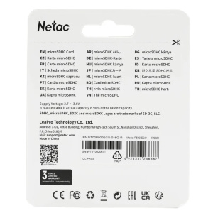 карта памяти microsd 16гб netac nt02p500eco-016g-r p500 eco + adapter