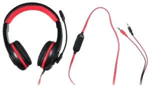 наушники с микрофоном oklick hs-l200 черный/красный 2м мониторные оголовье (y-819) разъем 3,5мм