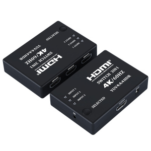 переключатель hdmi switch 3in - 1out (с выбором сигнала от трех устройств) c пду поддержка 4k 60hz 