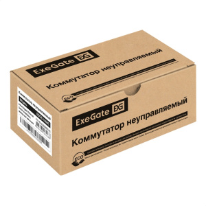 коммутатор неуправляемый exegate edgs-1008c (8-портовый гигабитный utp 10/100/1000 base-t, с функцие