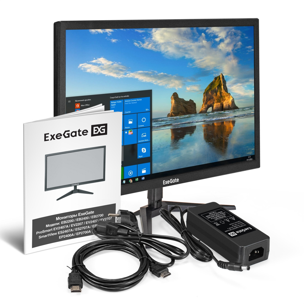 монитор exegate eb2200 21,5" tn led grade a+ 
