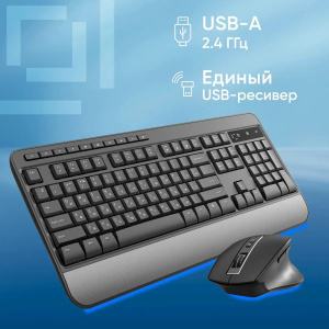 беспроводная клавиатура и мышь oklick s290w клав:черный мышь:черный usb multimedia (351701)