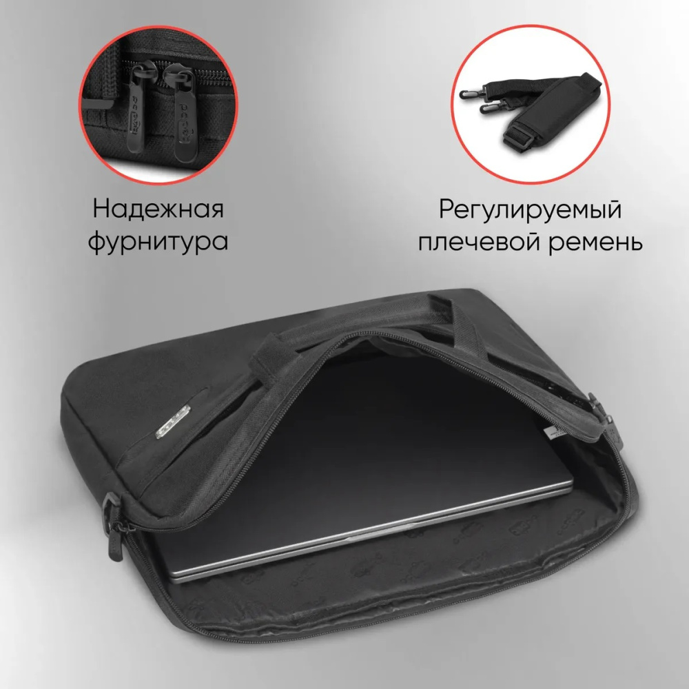сумка для ноутбука 15"  pc pet 600d черный полиэстер pcp-a1215bk