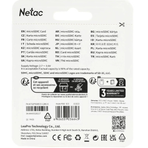 карта памяти microsd 128гб netac nt02p500eco-128g-s p500