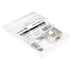 кабель-адаптер exegate exe-725c-45 (usb3.0 type c --> 1xrj45 utp 100mbps/1000mbps/2.5gbps, realtek c