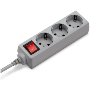 сетевой фильтр buro 300sl-3-g 3 розетки серый (пакет пэ) 3м