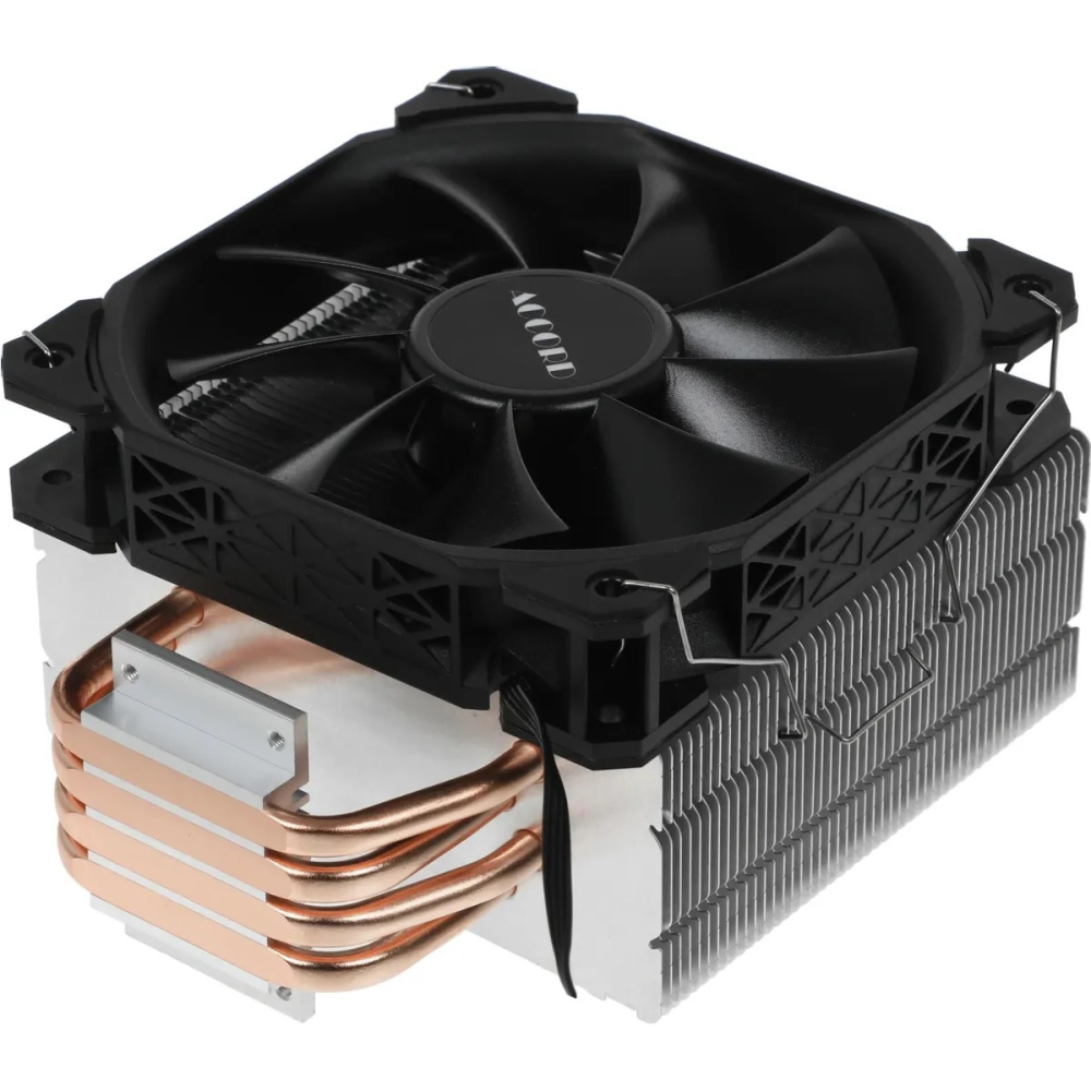 кулер accord acc-4p12 soc-am5/am4/1200/1700/1851 серебристый/черный 4-pin 37db al+cu 180w 565gr
