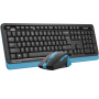 беспроводная клавиатура и мышь a4tech fstyler fg1035 черный/синий usb