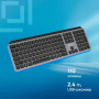 клавиатура беспроводная oklick k859w серый/черный usb slim multimedia (2002136)