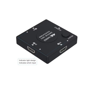 переключатель hdmi switch 3in - 1out  с выбором сигнала от трех устройств) компактный поддержка 4k 