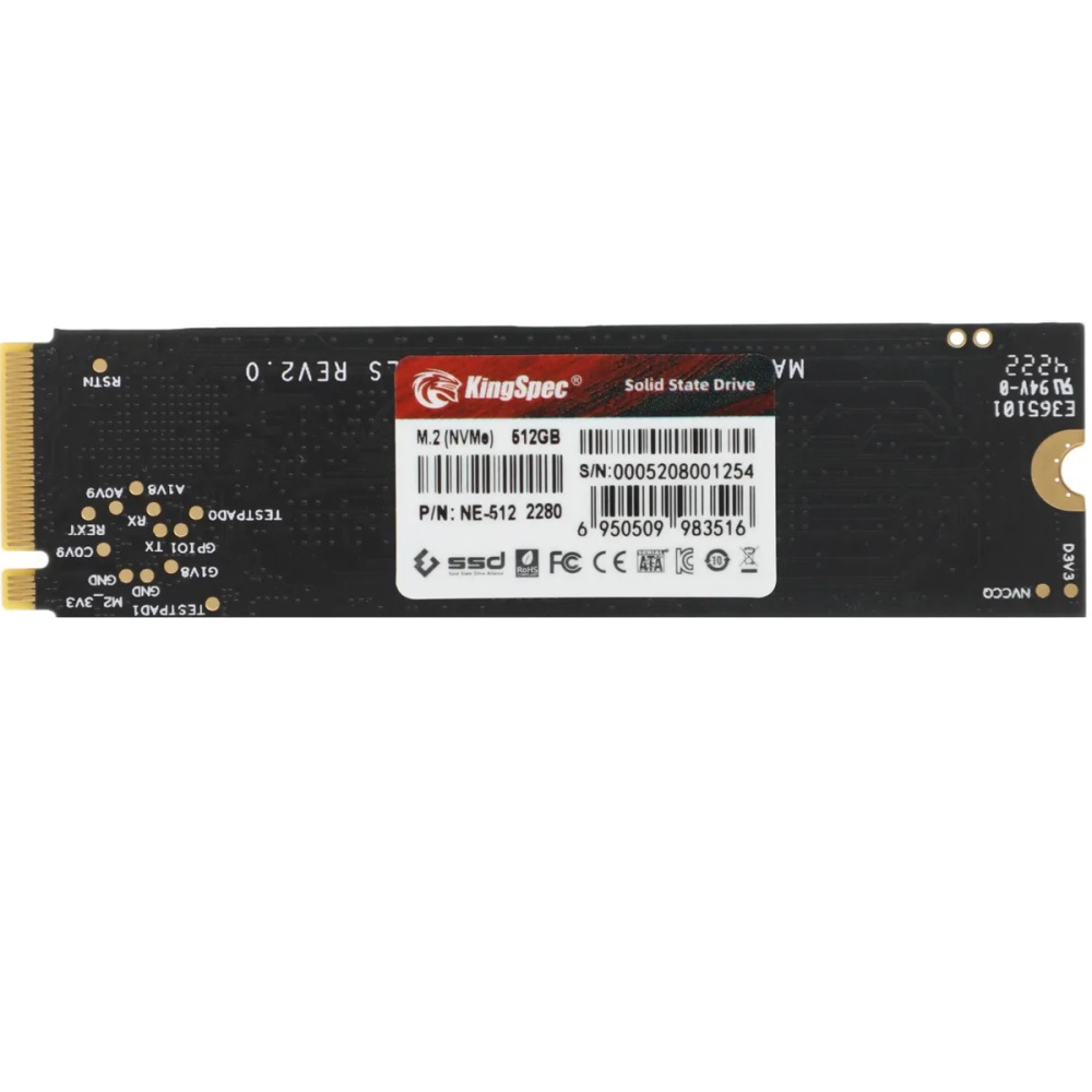 накопитель ssd m2 512гб kingspec ne-512 pci-e 3.0 x4