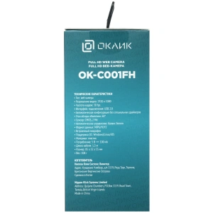 вебкамера оклик ok-c001fh черный 2mpix (1920x1080) usb2.0 с микрофоном