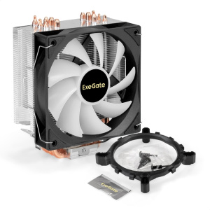 кулер exegate wizard exx600-pwm.argb (al+cu, 6 тепл.трубки, lga1954/1851/1700/1200/115x/am5/am4, tdp