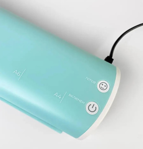 ламинатор heleos лм-а4мсб синий/белый a4 (75-125мкм) 30см/мин (2вал.) хол.лам. лам.фото