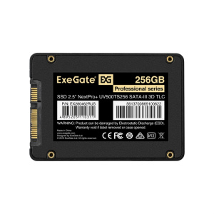накопитель ssd 2.5" 256gb 3d tlc exegate nextpro+ uv500ts256 (sata-iii, 3d tlc)