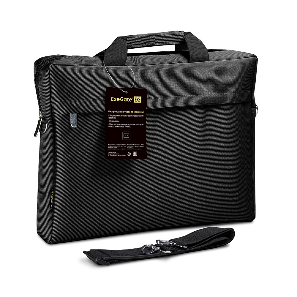 сумка для ноутбука 15" exegate start s15 black, черная, полиэстер, для ноутбуков до 15.6"