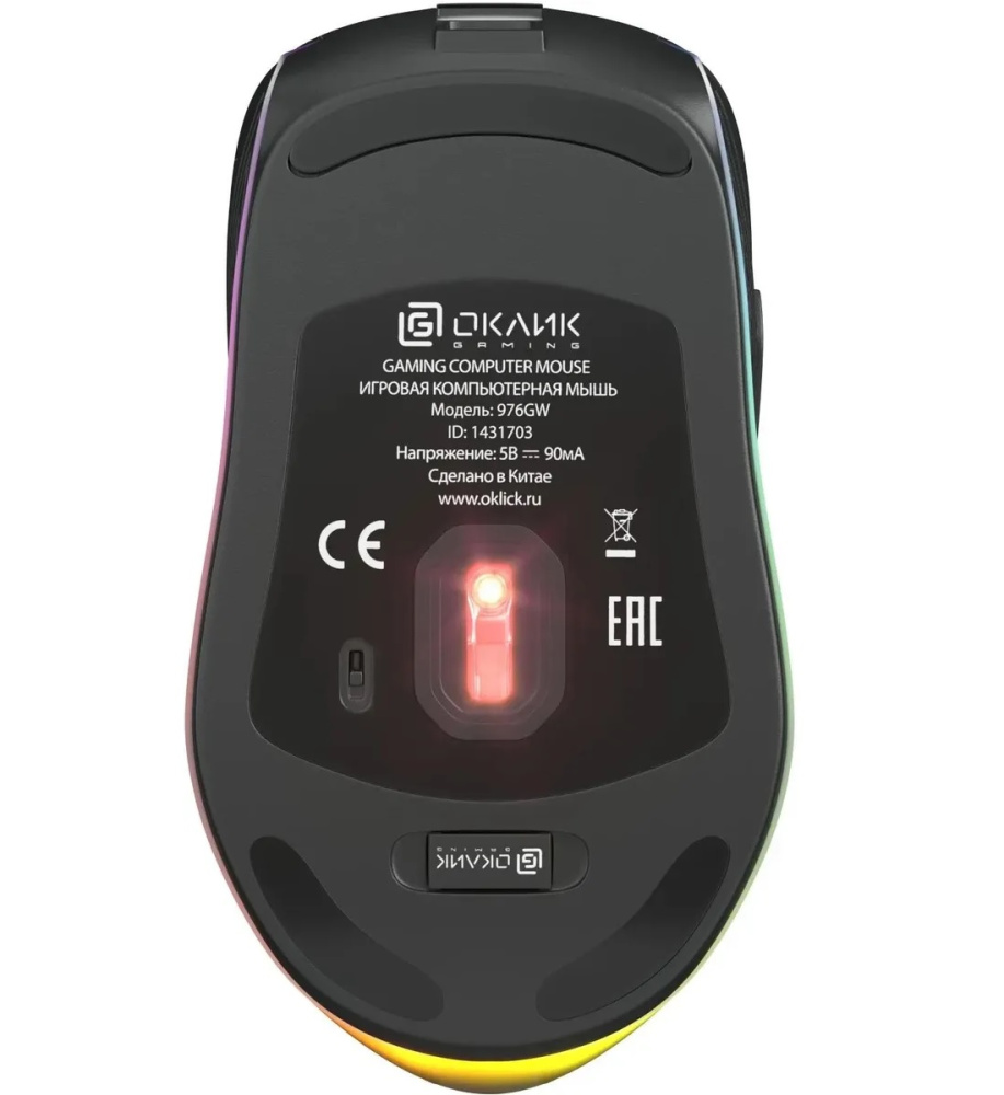 беспроводная мышка oklick 976gw черный оптическая (3200dpi) беспроводная usb (6but) 1431703