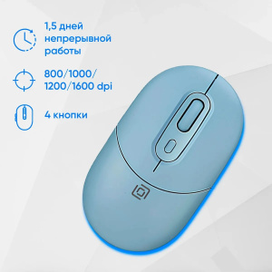 беспроводная клавиатура и мышь oklick s265w клав:голубой мышь:голубой usb bluetooth/радио multimedia