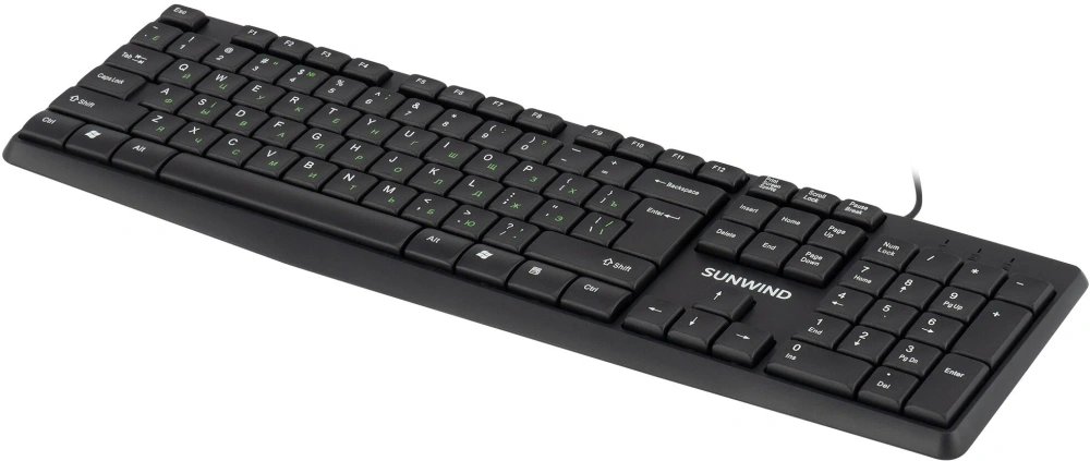 клавиатура sunwind sw-kb100 черный usb 1570653