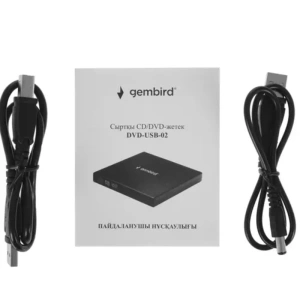 внешний привод gembird dvd-usb-02 usb 2.0 пластик, черный (099240)