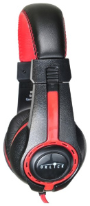 наушники с микрофоном oklick hs-l200 черный/красный 2м мониторные оголовье (y-819) разъем 3,5мм